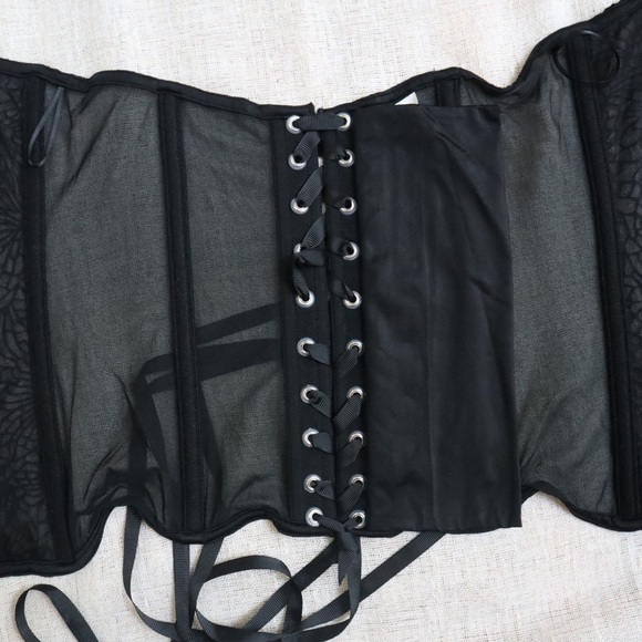 Maidenform Lace Mesh Black Corset NWT - Picture 8 of 14